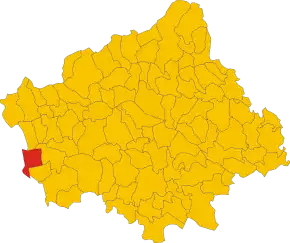 Poziția comunei în cadrul provinciei