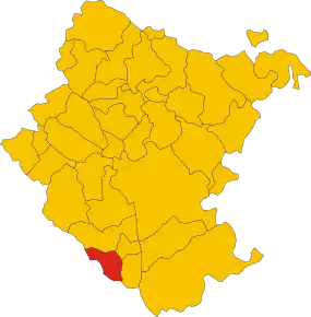 Localizarea Lucignano în Provincia Arezzo
