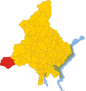 Poziția localității Macugnaga