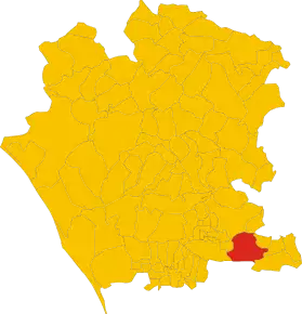 Poziția comunei în cadrul provinciei