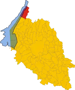 Poziția comunei în cadrul provinciei