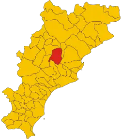 Poziția comunei în cadrul provinciei