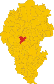 Poziția comunei în cadrul provinciei