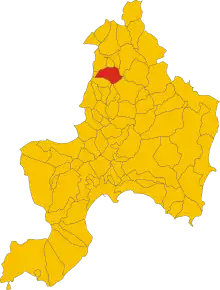 Poziția comunei în cadrul provinciei