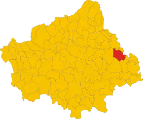 Poziția comunei în cadrul provinciei