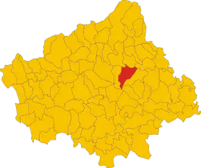 Poziția comunei în cadrul provinciei