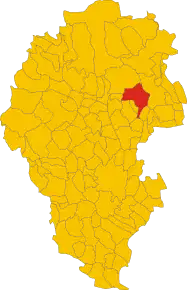 Poziția comunei în cadrul provinciei