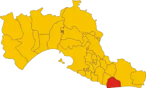 Poziția comunei în cadrul provinciei