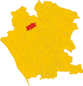 Poziția comunei în cadrul provinciei