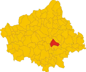 Poziția comunei în cadrul provinciei