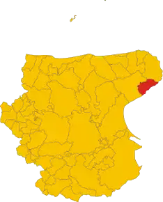 Poziția comunei în cadrul provinciei