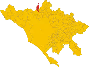 Poziția comunei în cadrul provinciei