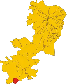 Poziția localității Mazzarrone