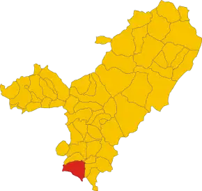 Poziția comunei în cadrul provinciei