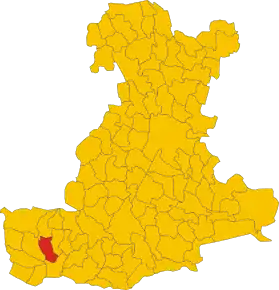 Poziția comunei în cadrul provinciei