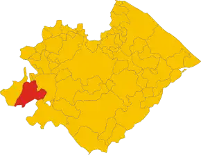 Poziția comunei în cadrul provinciei