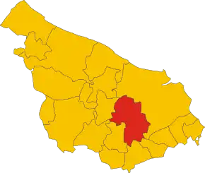 Poziția comunei în cadrul provinciei