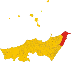 Localizarea în provincia Messina