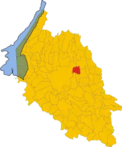 Poziția comunei în cadrul provinciei