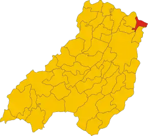 Poziția localității Mezzani