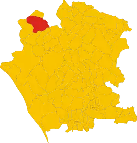 Poziția comunei în cadrul provinciei