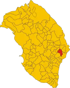 Poziția comunei în cadrul provinciei