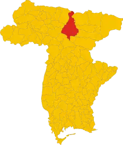 Poziția comunei în cadrul provinciei