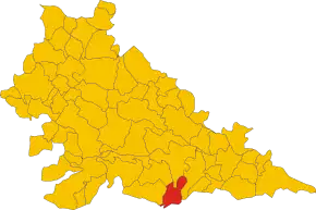 Poziția localității Moglia