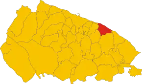 Poziția comunei în cadrul provinciei