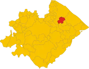 Poziția comunei în cadrul provinciei