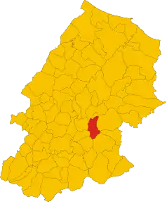 Localizarea Monacilioni în Provincia Campobasso