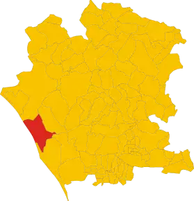 Poziția comunei în cadrul provinciei