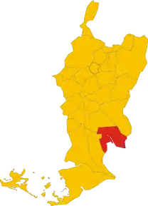 Poziția comunei în cadrul provinciei