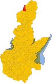 Poziția localității Monno