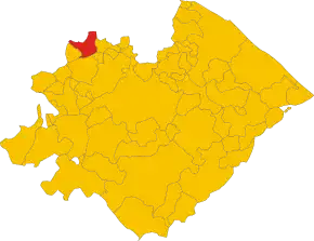 Poziția comunei în cadrul provinciei