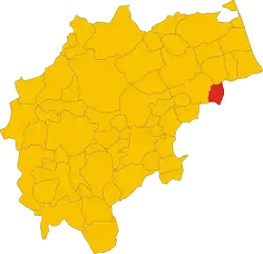 Poziția comunei în cadrul provinciei