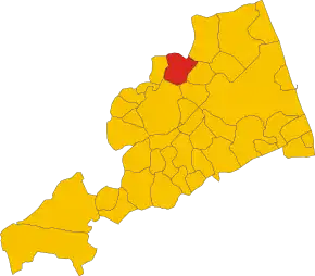 Poziția comunei în cadrul provinciei