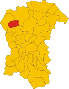 Poziția localității Montebello di Bertona