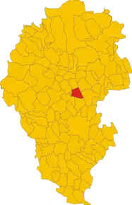 Poziția comunei în cadrul provinciei