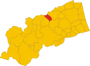 Poziția comunei în cadrul provinciei