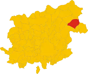 Poziția comunei în cadrul provinciei