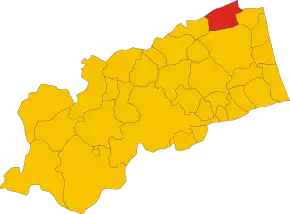 Poziția comunei în cadrul provinciei