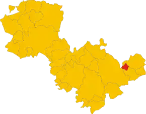 Poziția comunei în cadrul provinciei