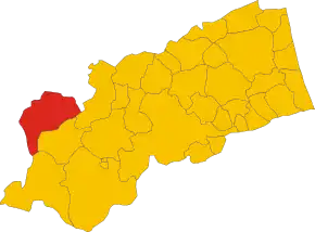 Poziția comunei în cadrul provinciei