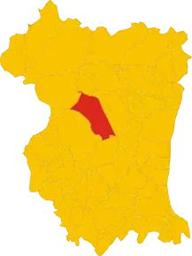 Poziția comunei în cadrul provinciei