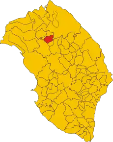 Poziția comunei în cadrul provinciei