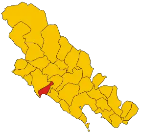 Poziția comunei în cadrul provinciei