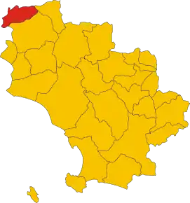 Localizarea Monterotondo Marittimo în Provincia Grosseto