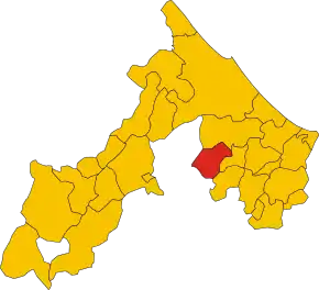 Poziția localității Montescudo