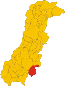Poziția localității Montese
